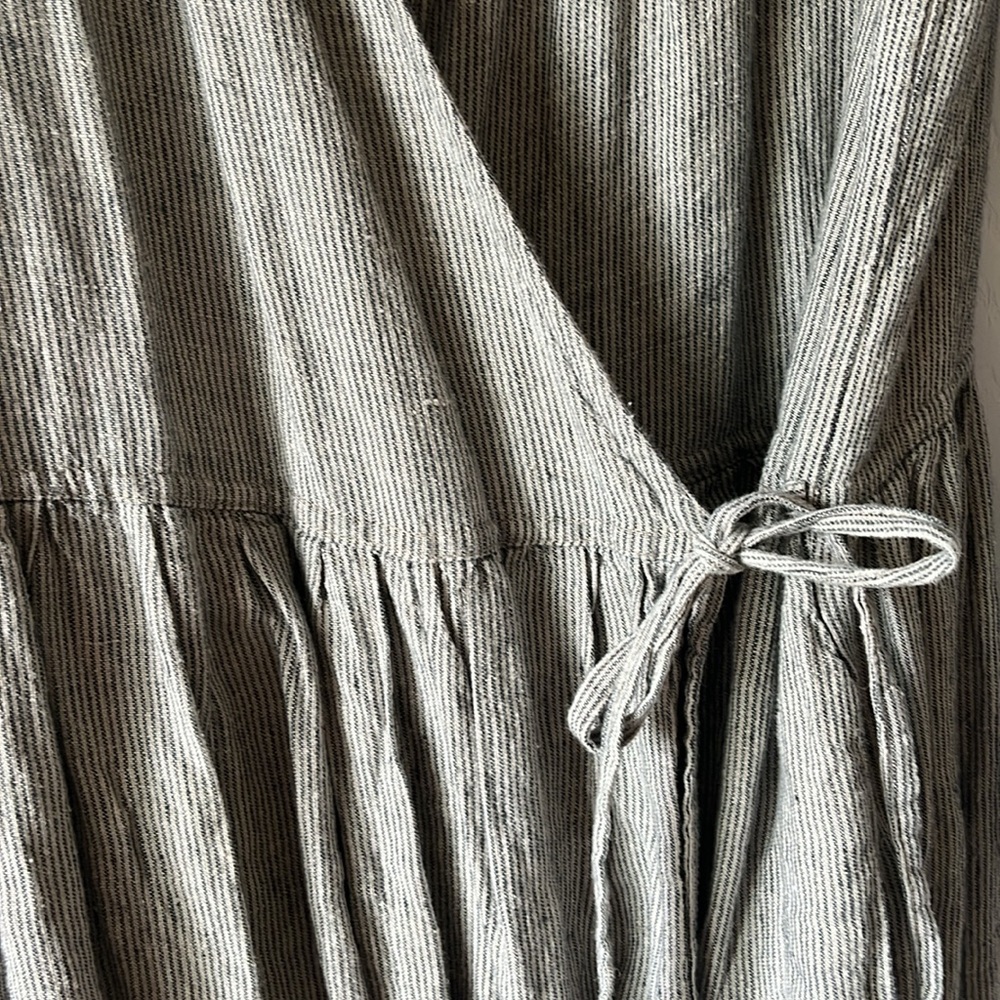 Simply Grey Linen Wrap Dress
